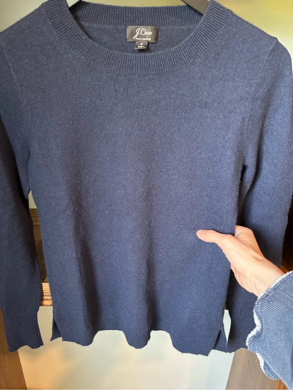 J. Crew Women's Navy Cashmere Crewneck Sweater